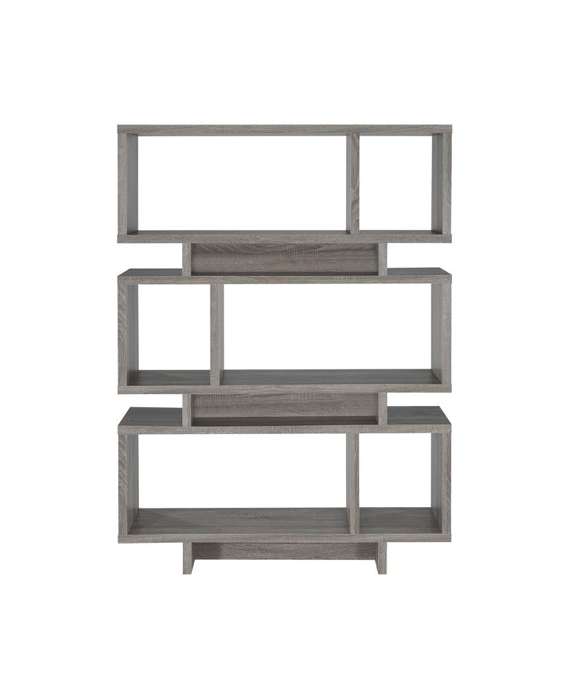 3-tier Geometric Bookcase Weathered Grey - What A Room