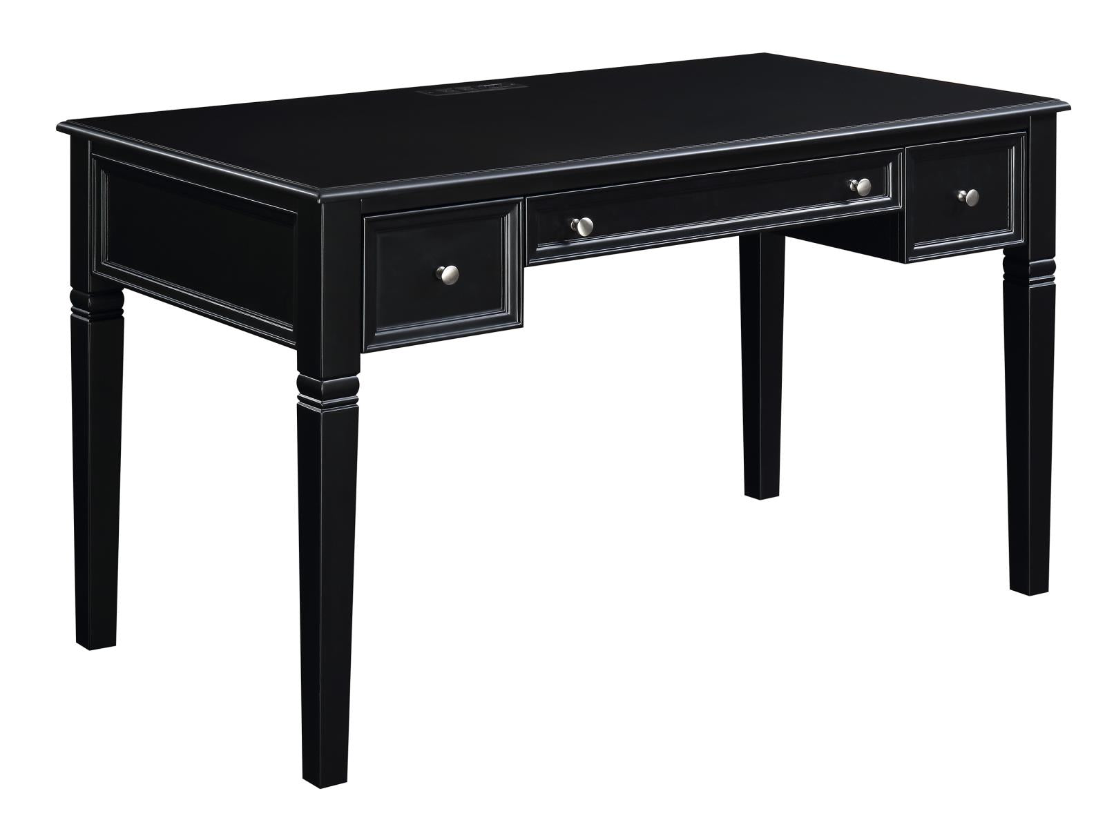 Constance Writing Desk with Power Outlet Black - What A Room