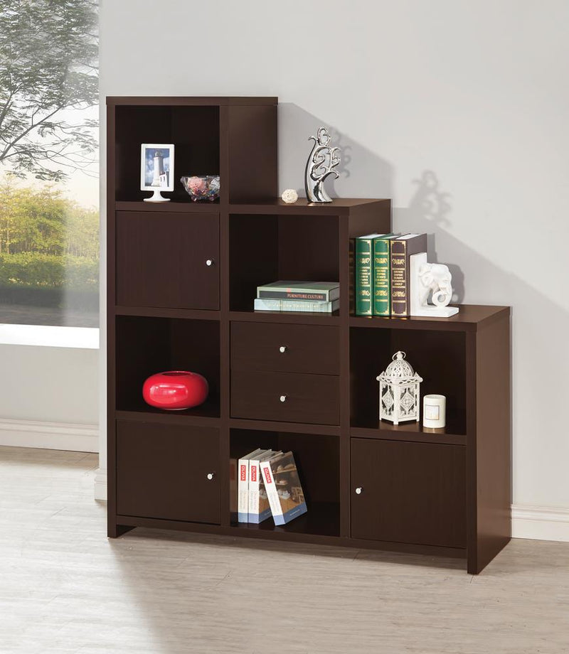 Bookcase with Cube Storage Compartments Cappuccino - What A Room