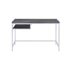 Kravitz Rectangular Writing Desk Weathered Grey and Chrome - What A Room