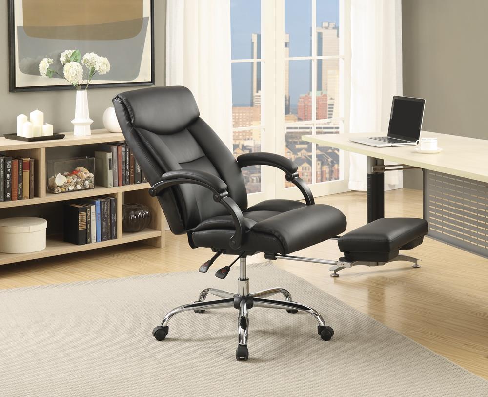 Adjustable Height Office Chair Black and Chrome - What A Room