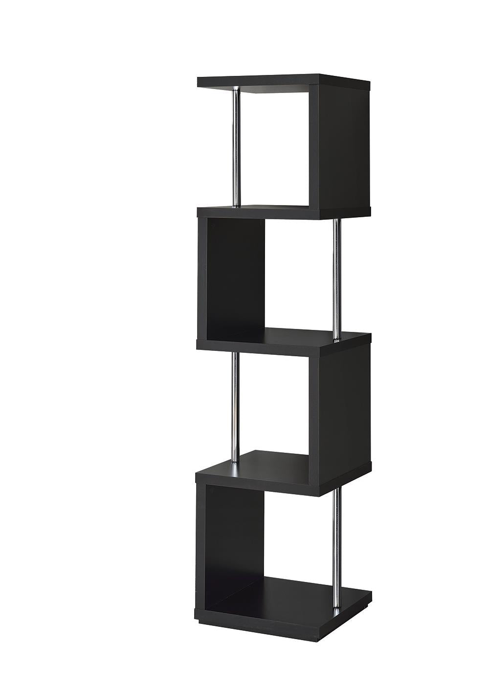 4-shelf Bookcase Black and Chrome - What A Room