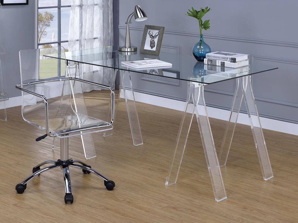 Amaturo Writing Desk with Glass Top Clear - What A Room
