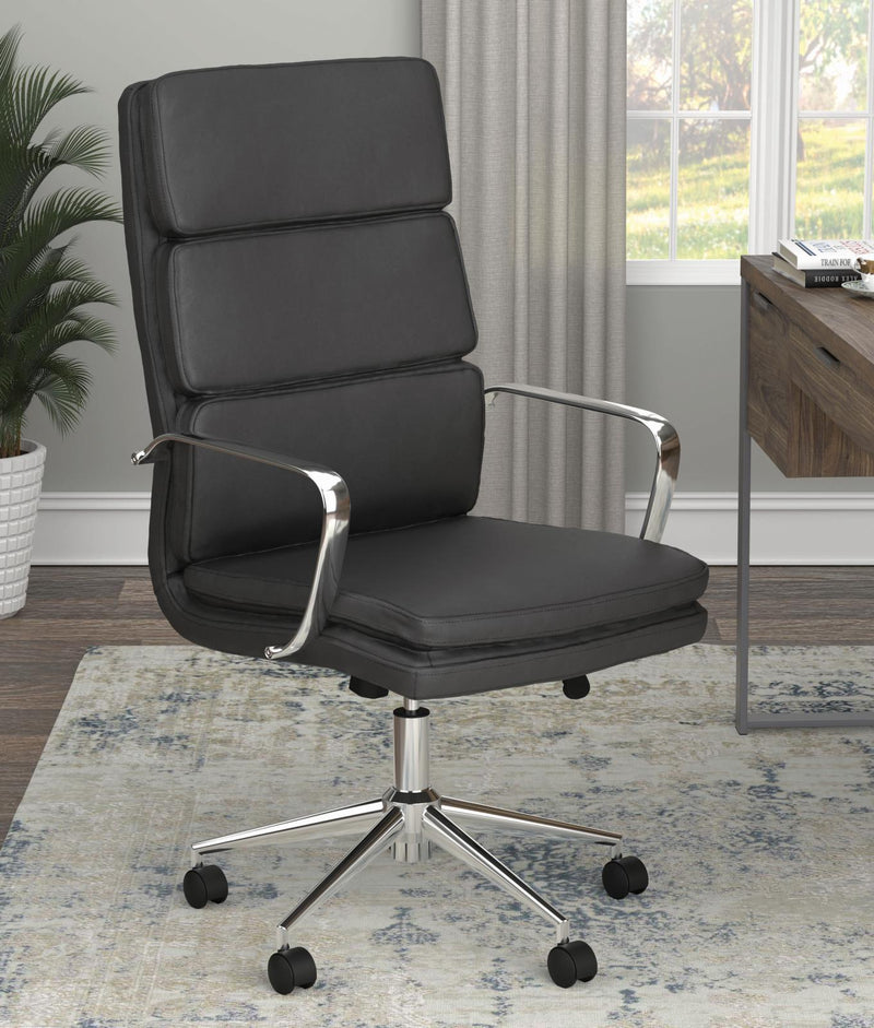 High Back Upholstered Office Chair Black - What A Room
