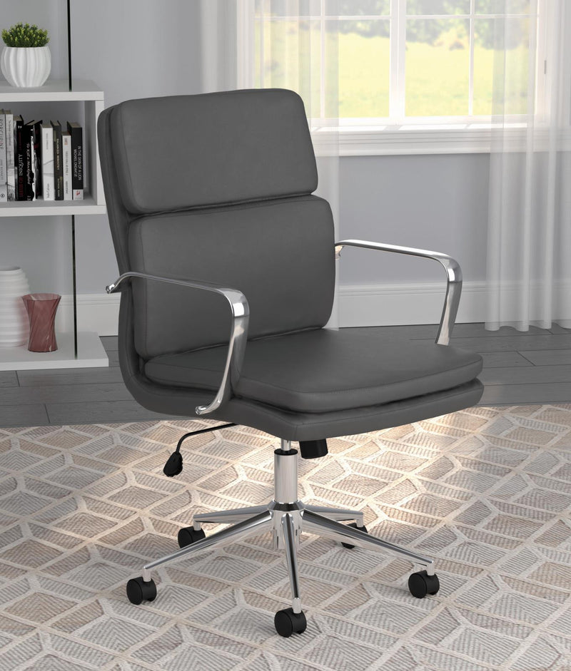 Standard Back Upholstered Office Chair Grey - What A Room