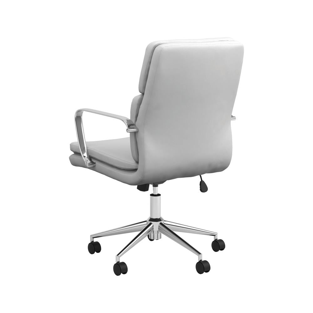Standard Back Upholstered Office Chair White - What A Room