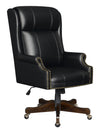 Upholstered Office Chair with Casters Black and Dark Cherry - What A Room