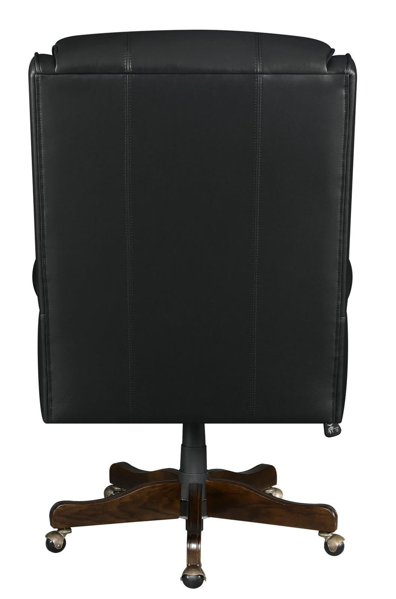 Upholstered Office Chair with Casters Black and Dark Cherry - What A Room