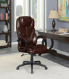 Upholstered Curved Arm Office Chair Brown and Black - What A Room