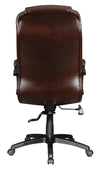 Upholstered Curved Arm Office Chair Brown and Black - What A Room