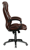 Upholstered Curved Arm Office Chair Brown and Black - What A Room