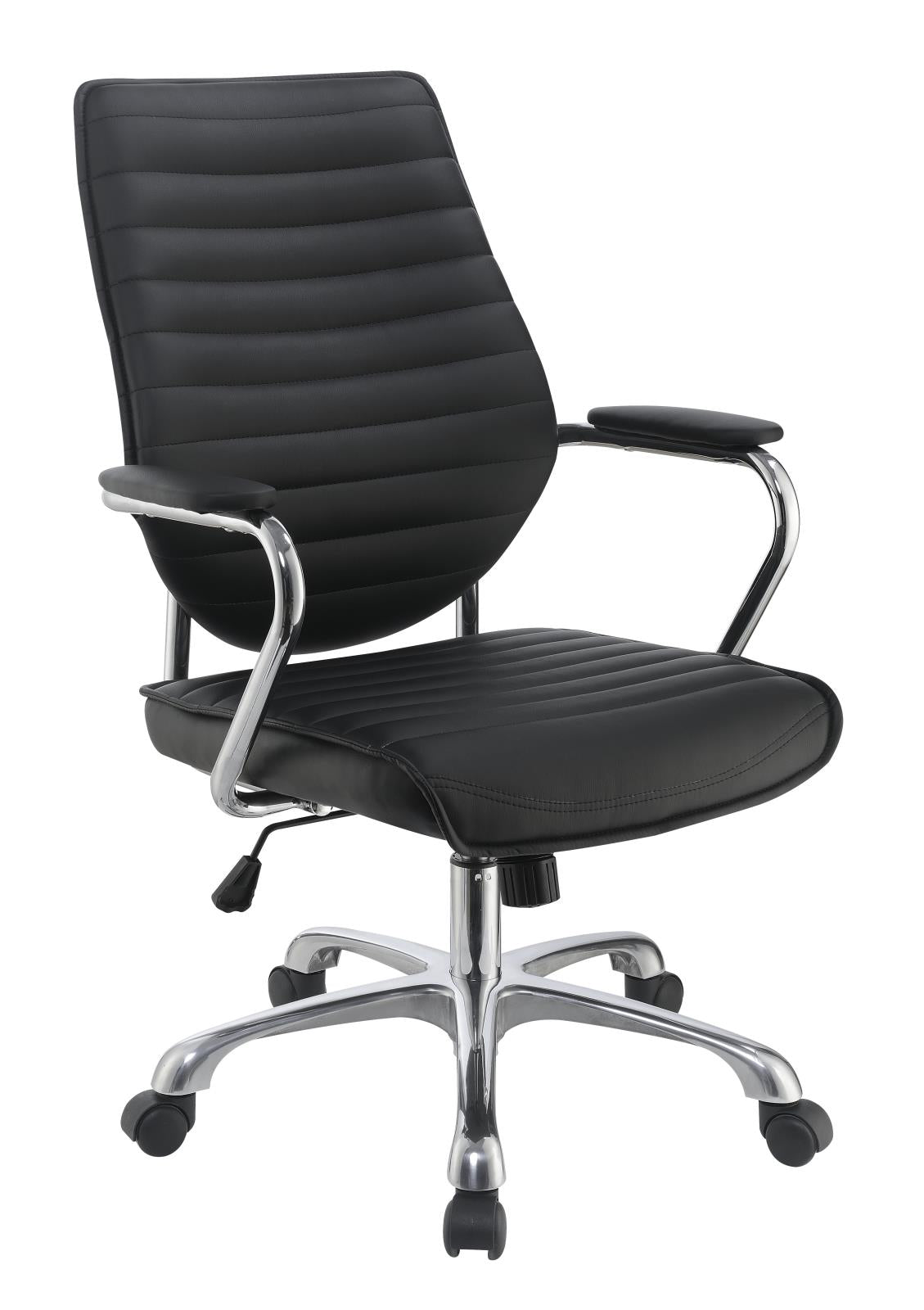 High Back Office Chair Black and Chrome - What A Room