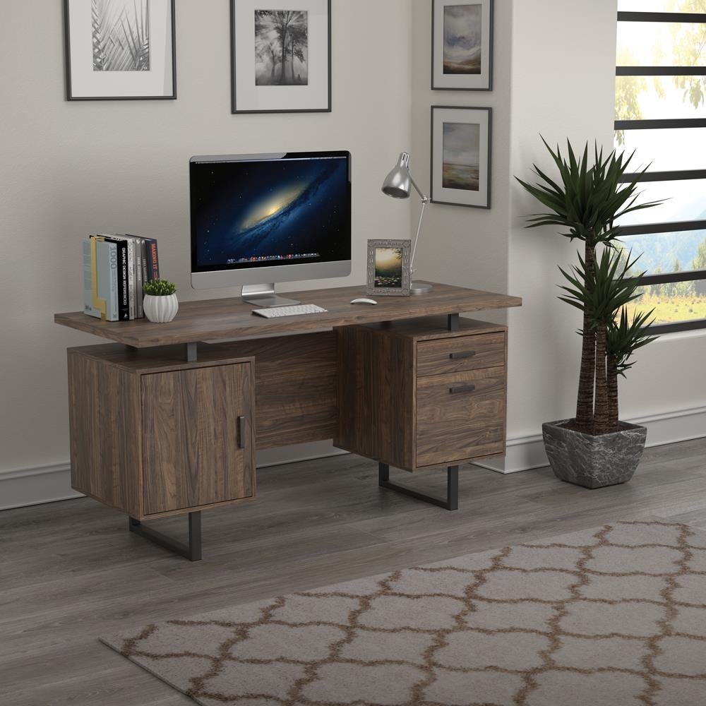 Lawtey Floating Top Office Desk Aged Walnut - What A Room
