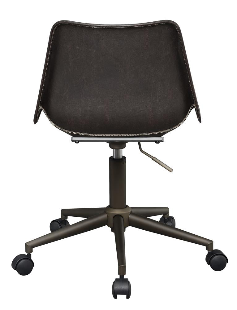Adjustable Height Office Chair with Casters Brown and Rustic Taupe - What A Room
