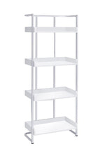 Ember 4-shelf Bookcase White High Gloss and Chrome - What A Room