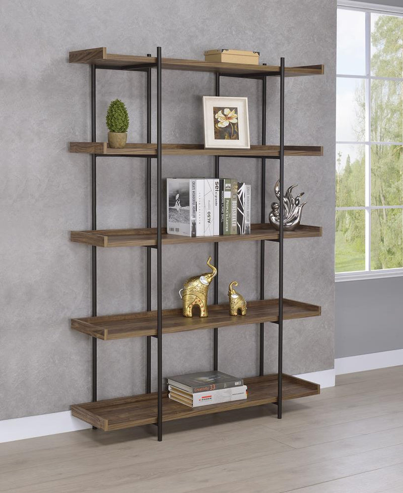 Lawtey 5-shelf Bookcase Aged Walnut - What A Room