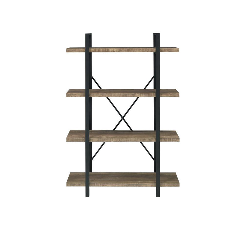 Tolar 4-tier Open Shelving Bookcase Rustic Oak and Black - What A Room