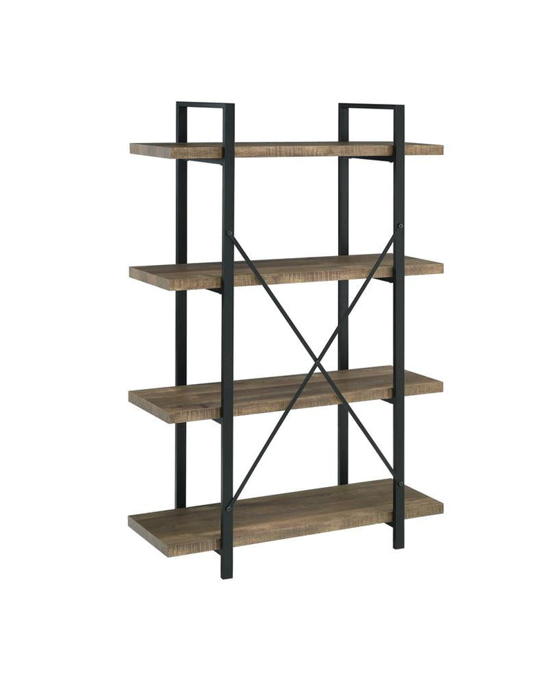 Tolar 4-tier Open Shelving Bookcase Rustic Oak and Black - What A Room