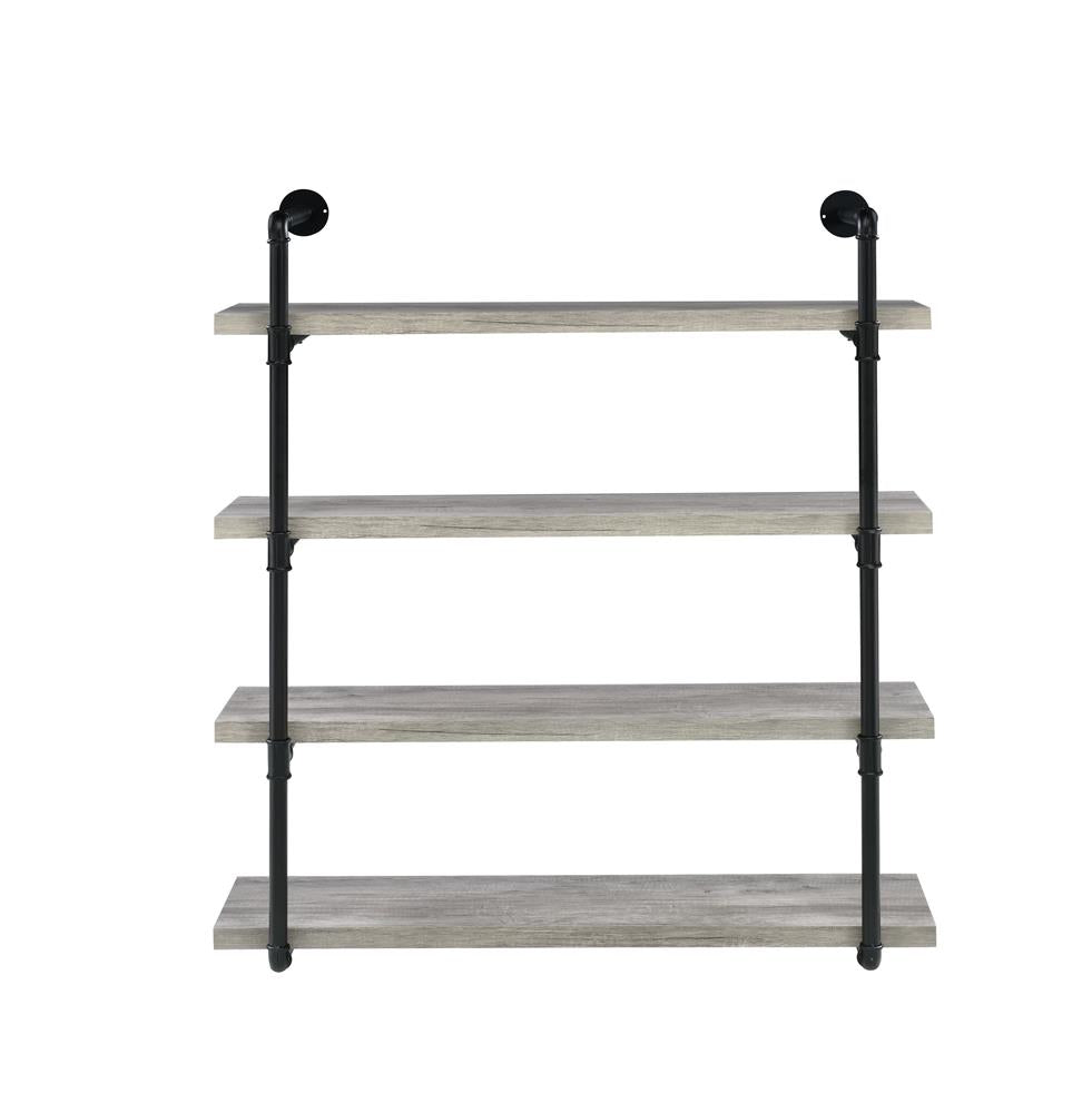 40-inch Wall Shelf Black and Grey Driftwood - What A Room