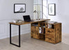 Hertford L-shape Office Desk with Storage Antique Nutmeg - What A Room