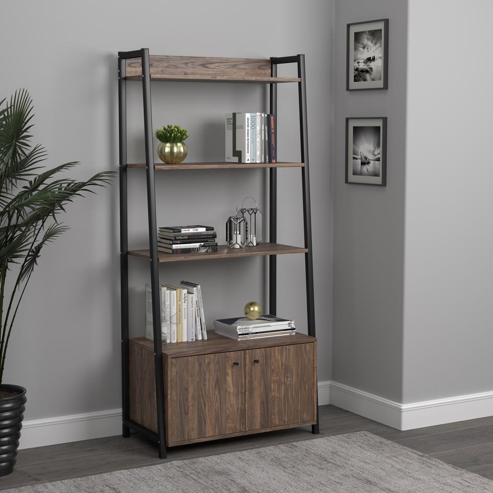 Jacksonville Bookcase with 2-door Cabinet Aged Walnut - What A Room