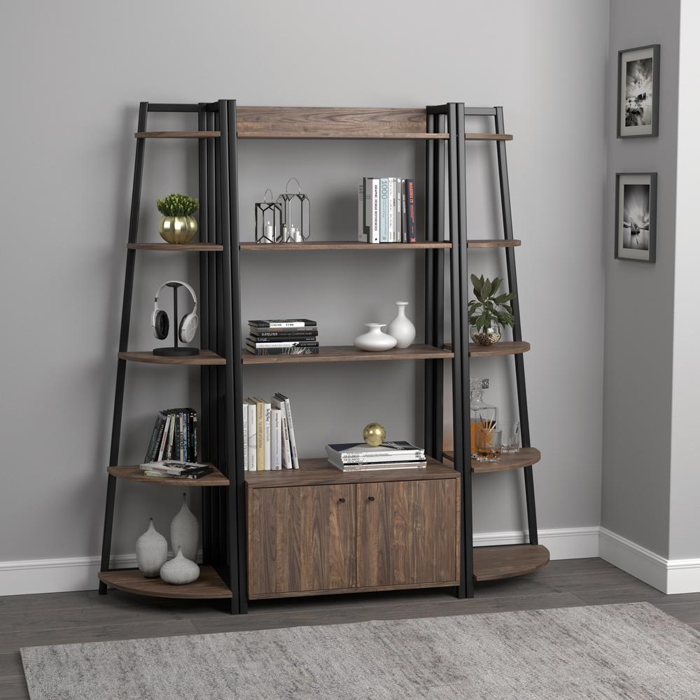 Jacksonville 5-tier Corner Bookcase Aged Walnut - What A Room