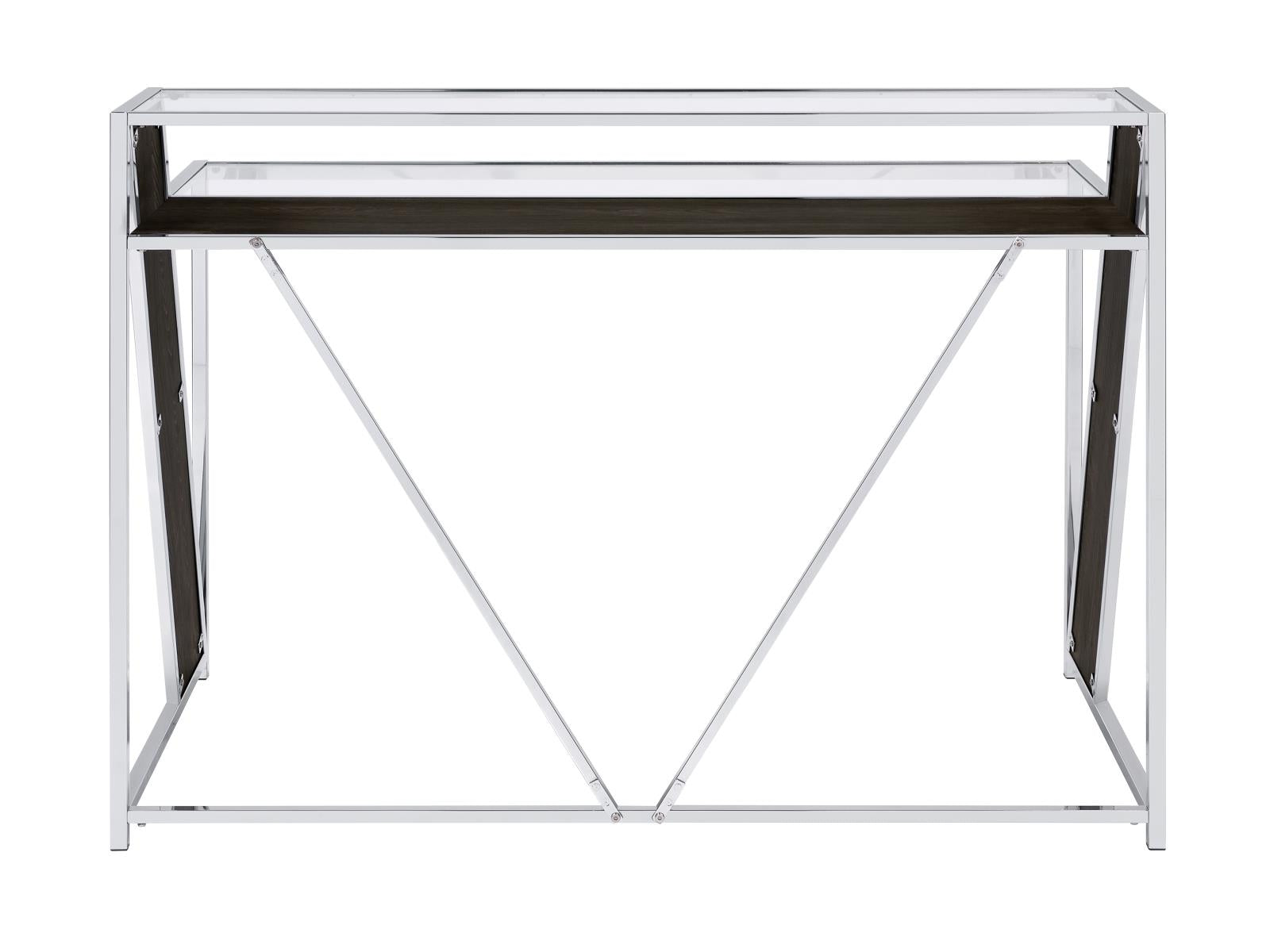 Alamosa Glass Top Writing Desk Chrome - What A Room