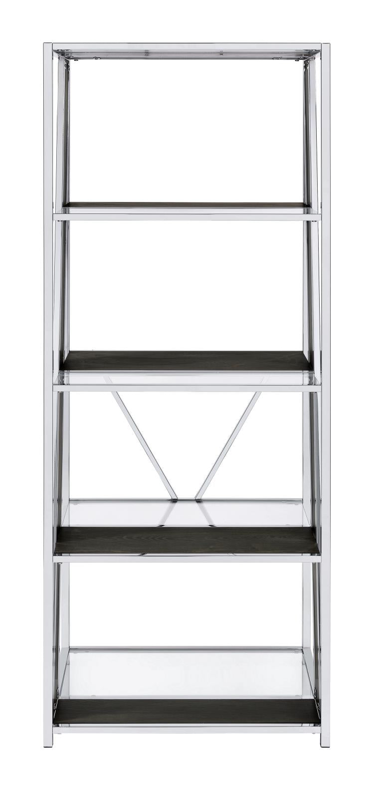 Alamosa 4-tier Bookcase with Glass Shelf Chrome - What A Room