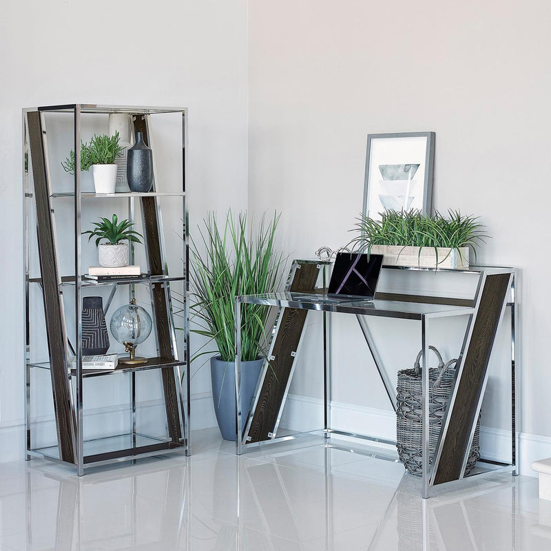 Alamosa 4-tier Bookcase with Glass Shelf Chrome - What A Room