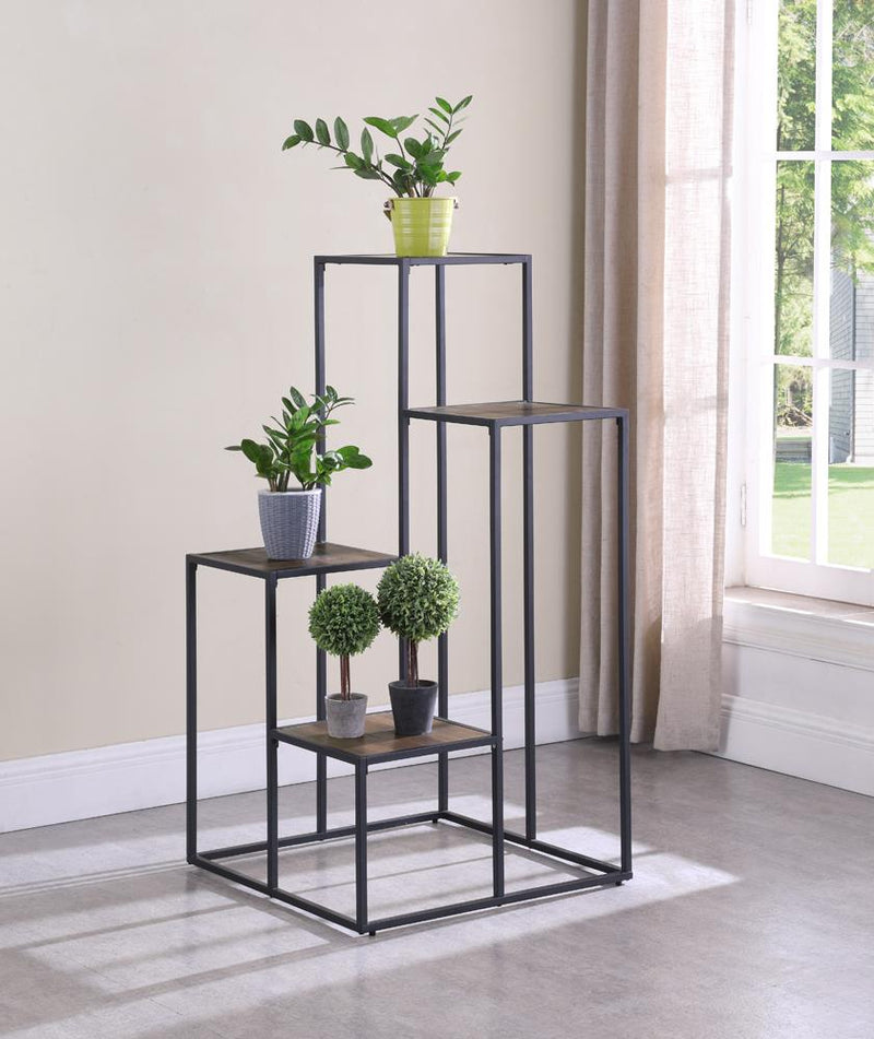 4-tier Display Shelf Rustic Brown and Black - What A Room