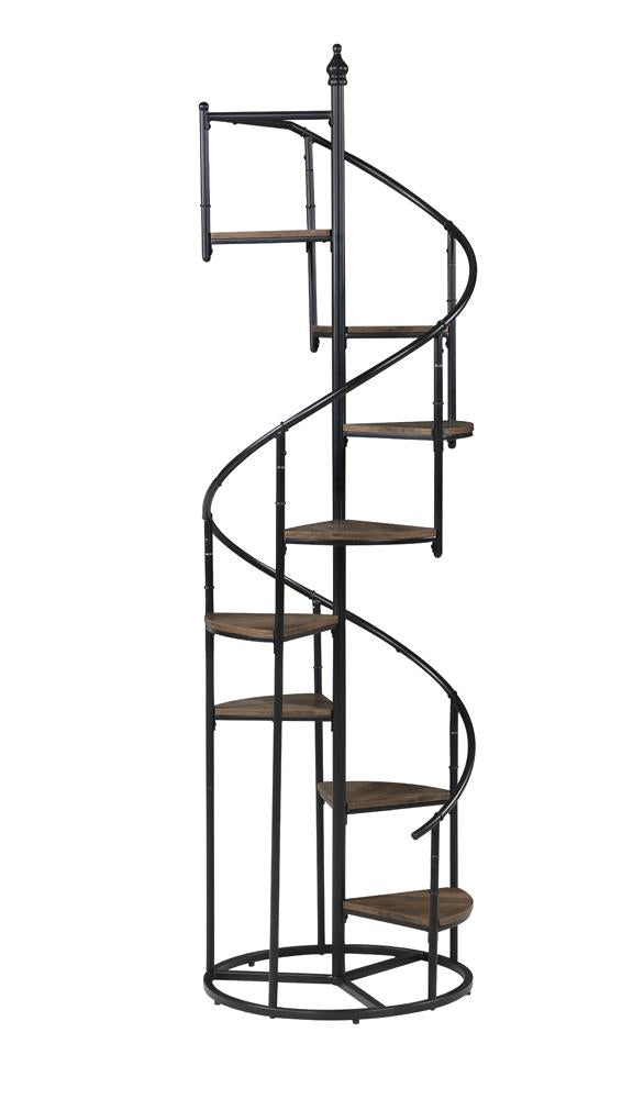 8-shelf Staircase Bookcase Rustic Brown and Black - What A Room
