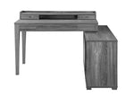 Jamara L-shape Office Desk with Power Outlet Weathered Grey - What A Room