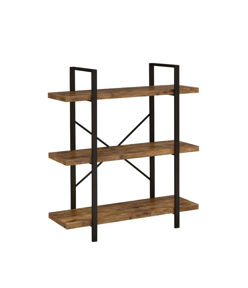 3-Shelf Bookcase Antique Nutmeg and Black - What A Room