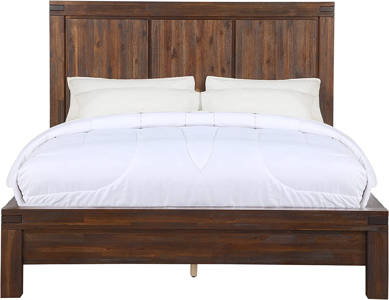 Meadow Solid Wood Platform Bed in Brick Brown - WhatARoom Furniture
