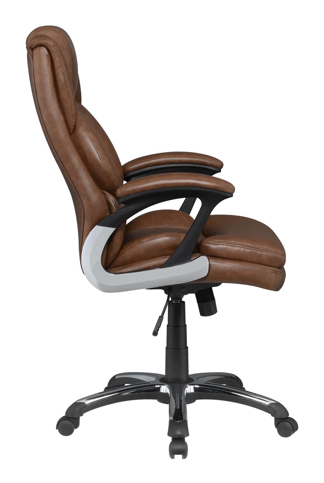 Adjustable Height Office Chair with Padded Arm Brown and Black - What A Room