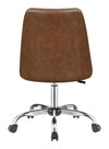 Upholstered Tufted Back Office Chair Brown and Chrome - What A Room