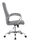 Upholstered Office Chair with Casters Grey and Chrome - What A Room