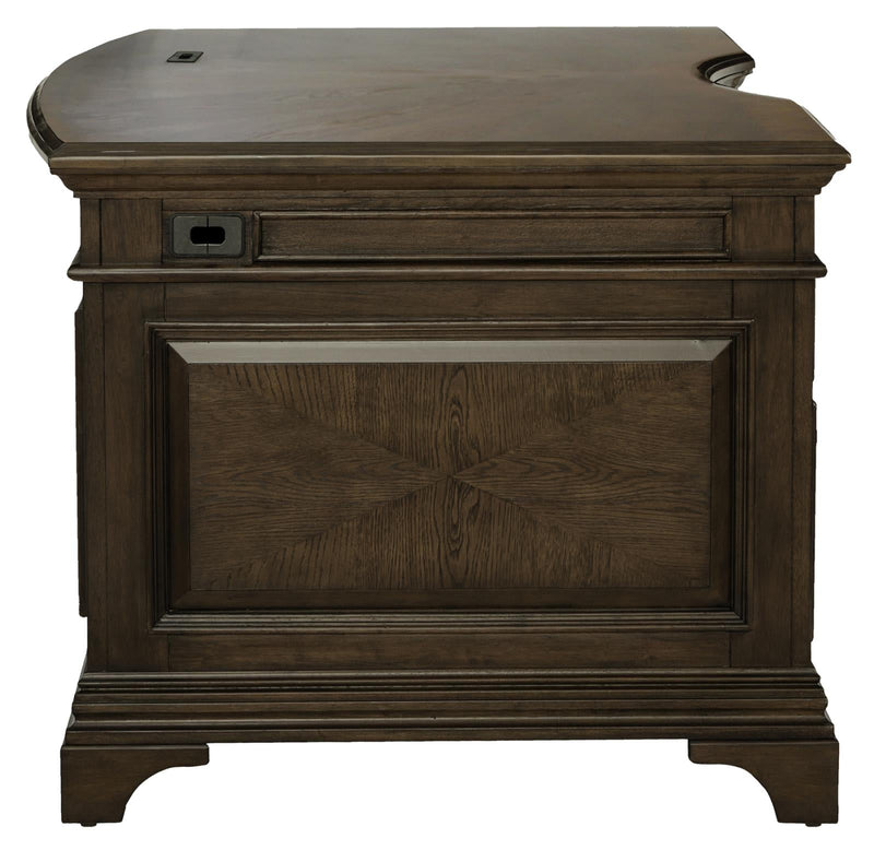 Hartshill Executive Desk with File Cabinets Burnished Oak - What A Room