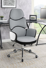 Upholstered Office Chair Light with Casters Grey and Chrome - What A Room