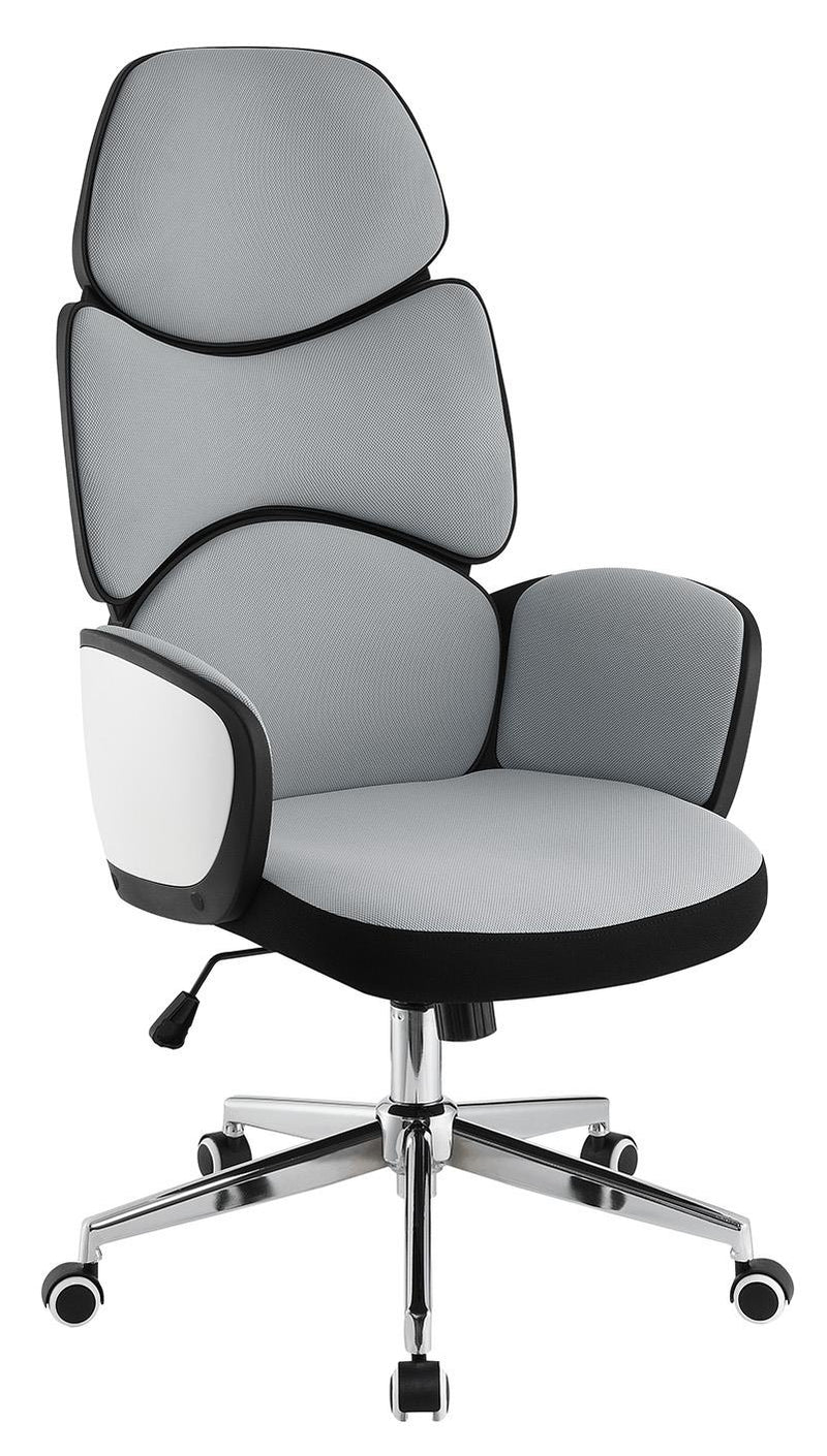 Upholstered Office Chair Light with Casters Grey and Chrome - What A Room