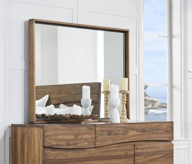 Ocean Solid Wood Floating Glass Mirror - What A Room