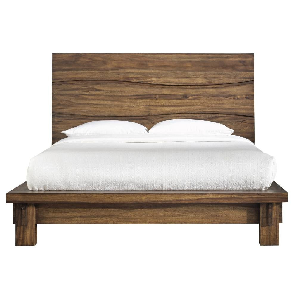 Ocean Solid Wood Platform Bed in Natural Sengon - What A Room