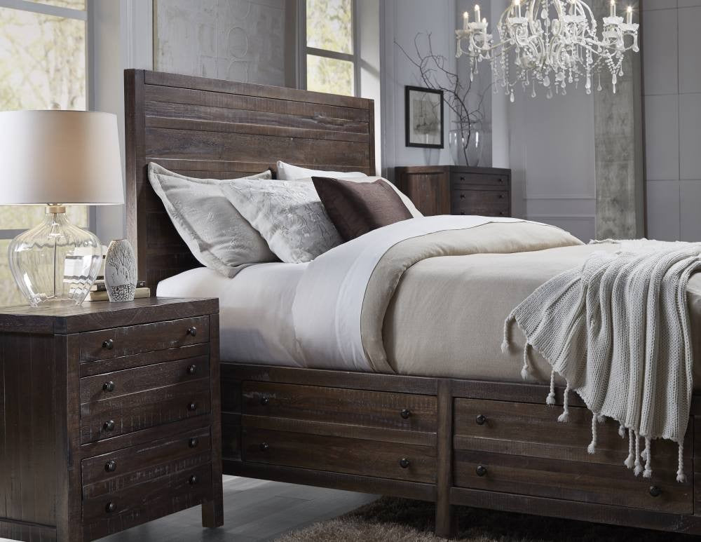 Townsend Solid Wood Storage Bed in Java - What A Room