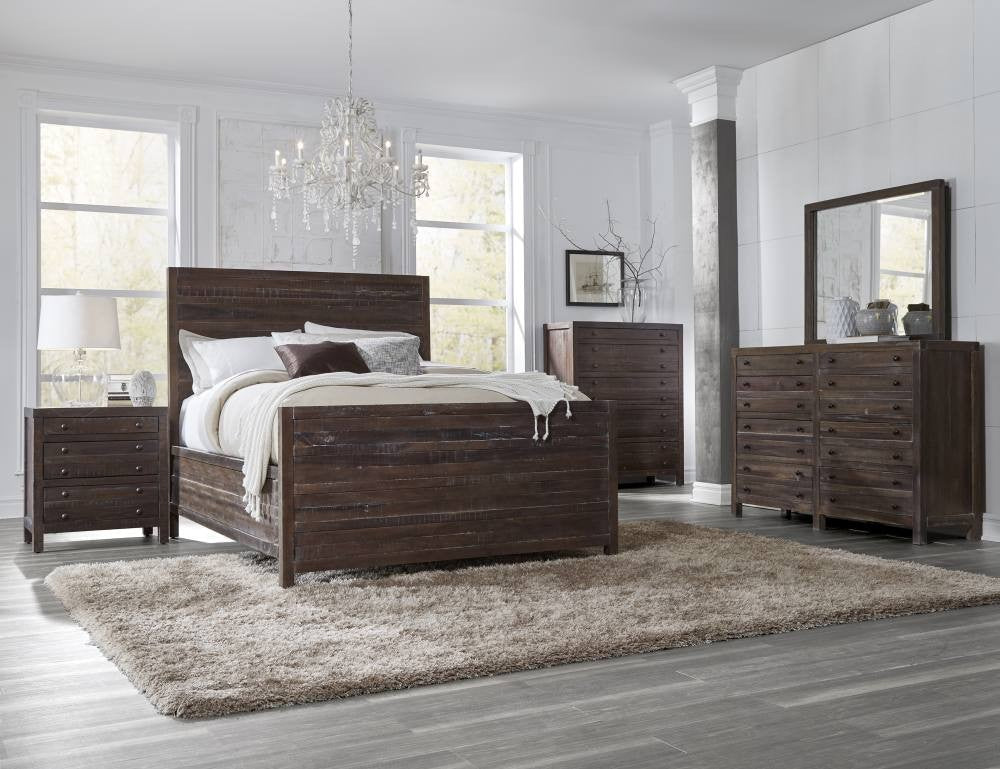 Townsend Solid Wood Panel Bed in Java - What A Room
