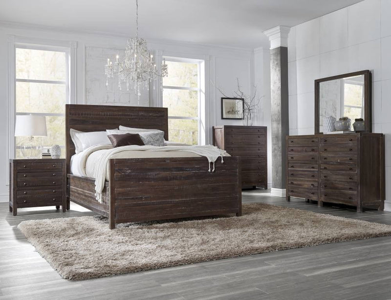 Townsend Solid Wood Panel Bed in Java - What A Room