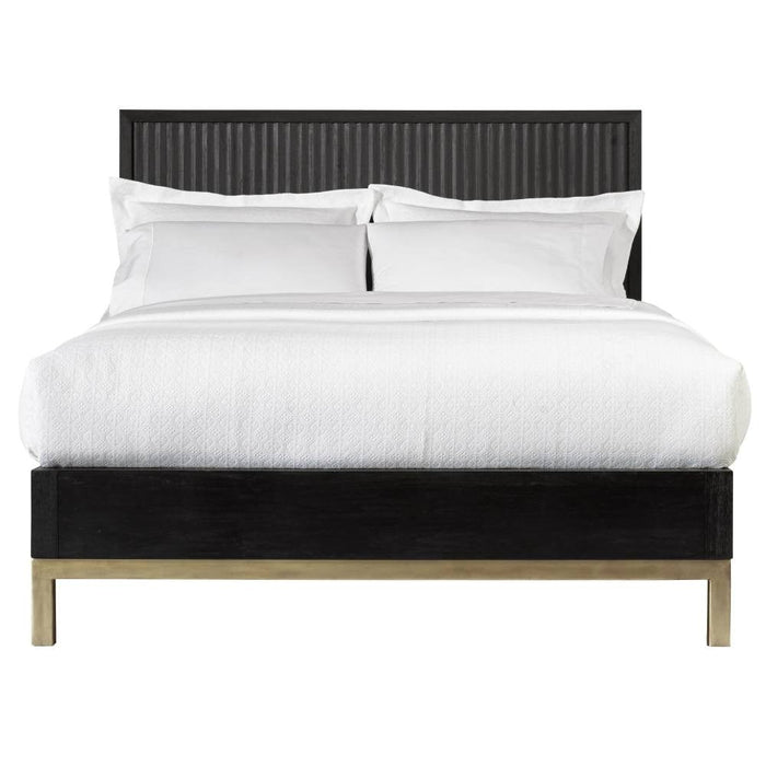 Kentfield Solid Wood Platform Bed in Black Drifted Oak - What A Room
