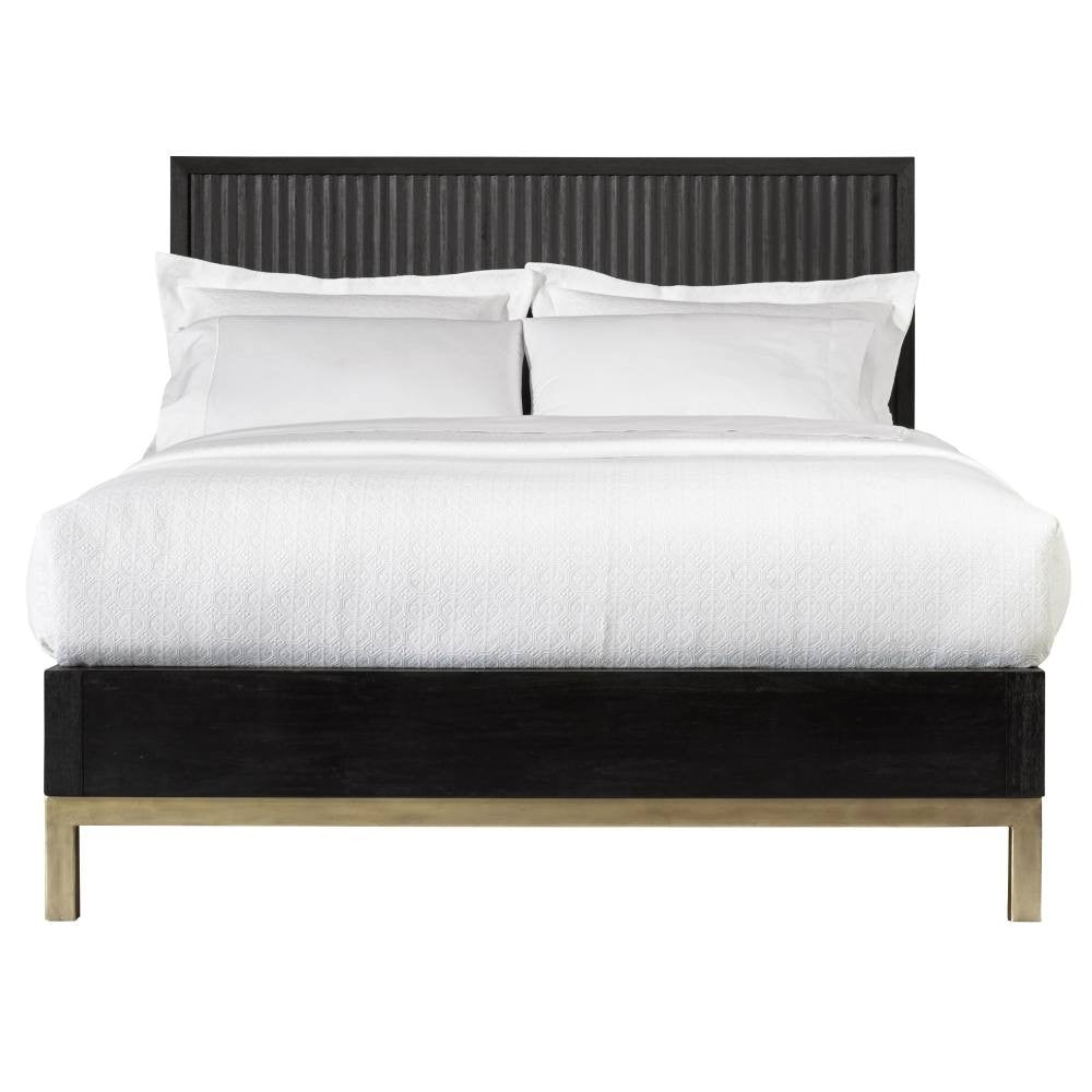 Kentfield Solid Wood Platform Bed in Black Drifted Oak - What A Room