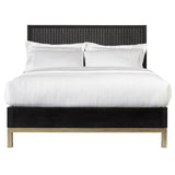 Kentfield Solid Wood Platform Bed in Black Drifted Oak - What A Room