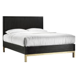 Kentfield Solid Wood Platform Bed in Black Drifted Oak - What A Room