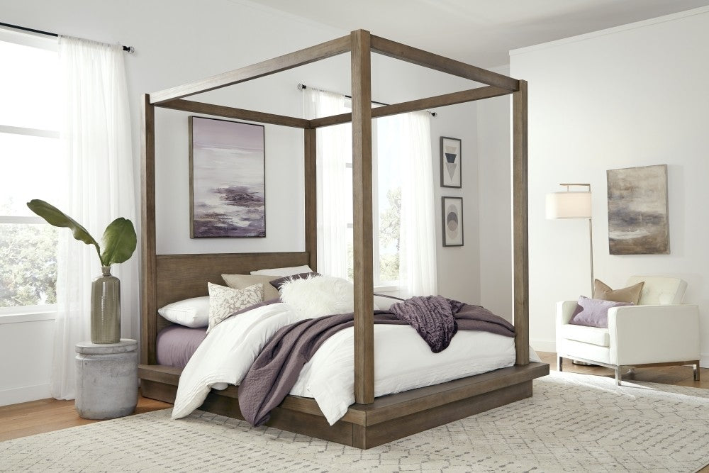 Melbourne Canopy Bed in Dark Pine - What A Room
